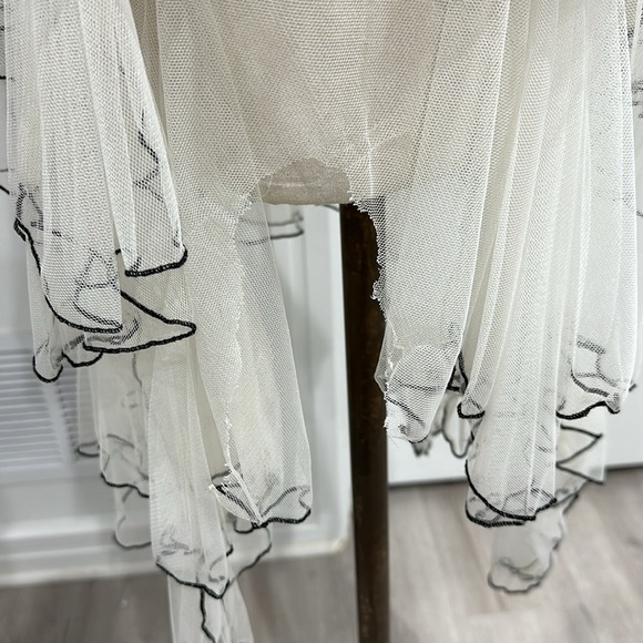 Free People Very Rare Strapless Cascading Ruffle Mesh Dress in White - Picture 10 of 15